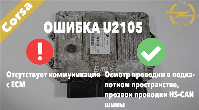 U2105 71 Csn Bys Ecm Ошибки Векрас • Симптомы неисправности
